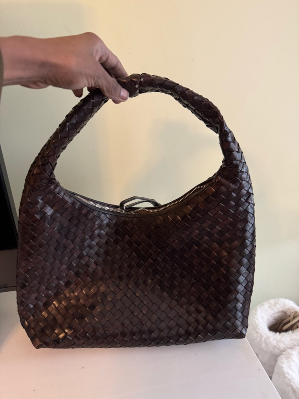 Willow hobo bag- Loeffler Randall: Woven Hobo Bag - Dark Brown Leather - Picture 4 of 6